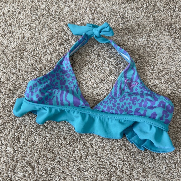 Roxy girls blue purple two piece bikini bathing suit swimsuit size 5 - Picture 4 of 11